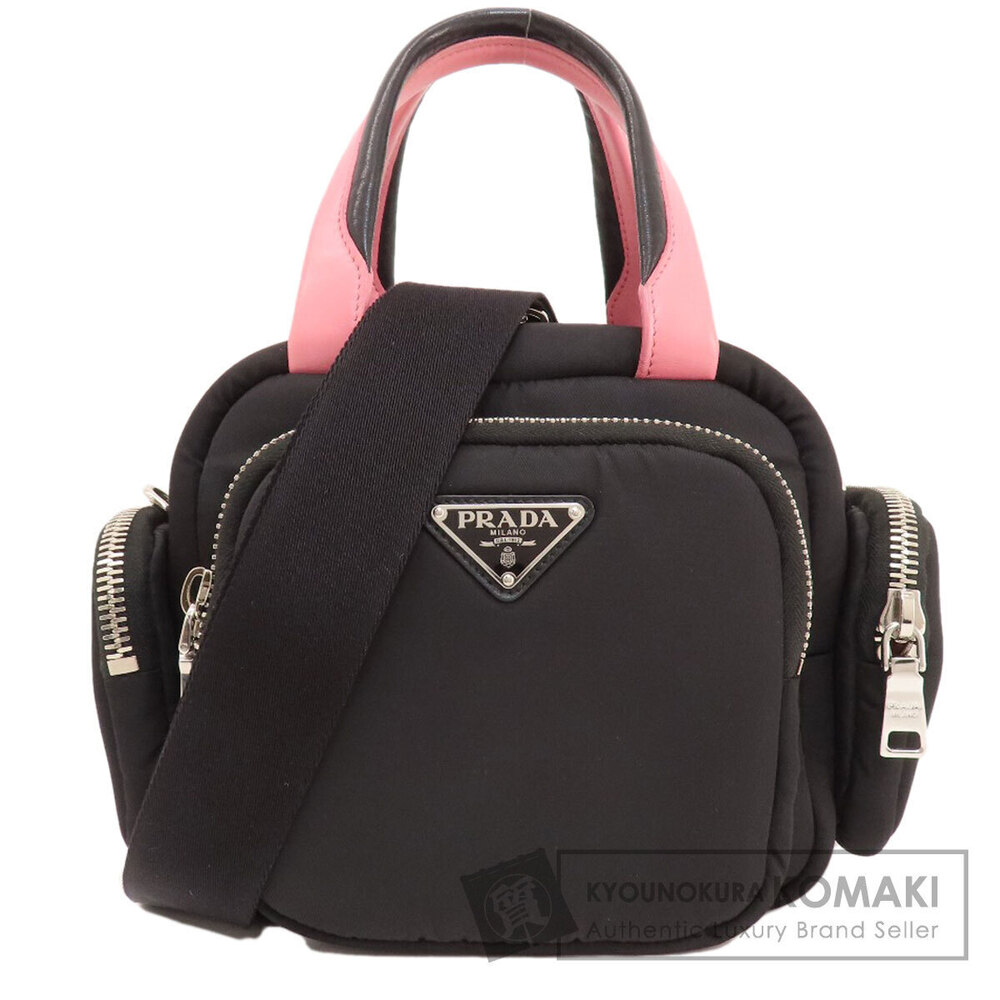 Prada Tessuto Leather tote Shoulder bag black